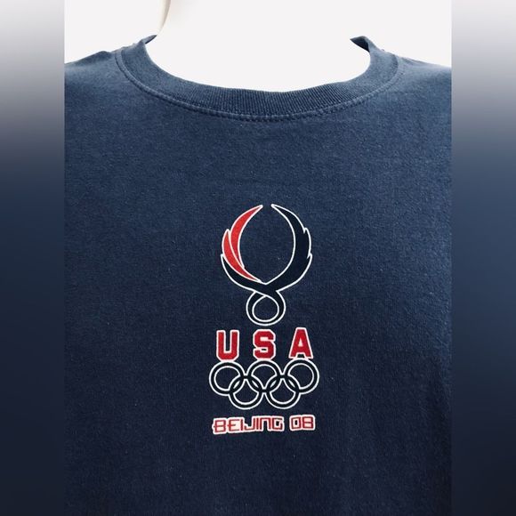2008 Beijing Olympics USA Mens T Shirt Size Medium M Delta Vintage Blue. - Picture 3 of 9